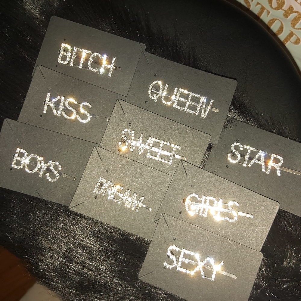 9 bling 💎named hair clips